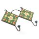 Forest Green And Yellow Tiny Flower Ceramic Tiles Hooks